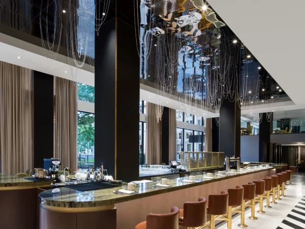 Montreal Fairmont Queen Elizabeth hotel reception counter and public area interior reference