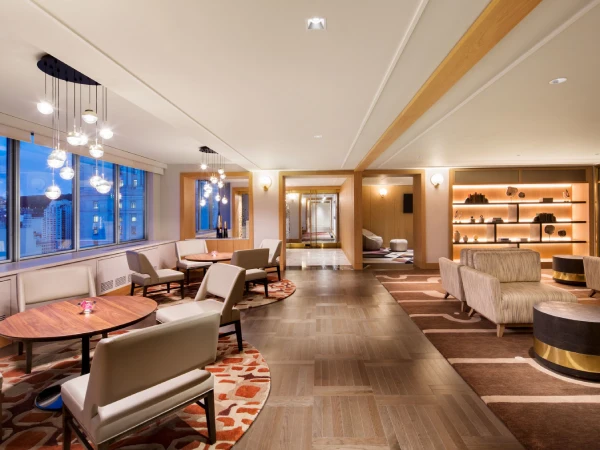 Montreal Fairmont Queen Elizabeth hotel cafe lounge interior furniture reference